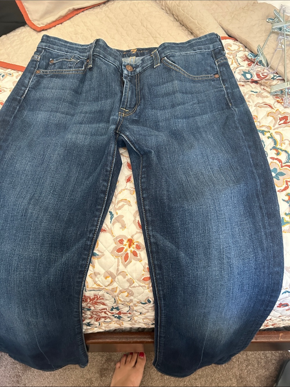7 For All Mankind Women's Dark Blue Bootcut Jeans